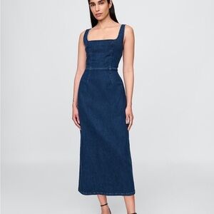 GAP Dark Blue Denim Dress sz M Fitted